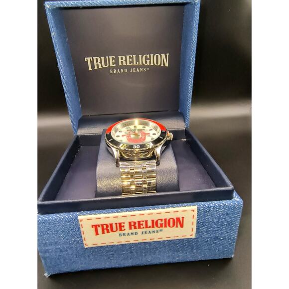 True Religion Round Two-Tone Bezel Watch, 43mm, New in Box main image 4